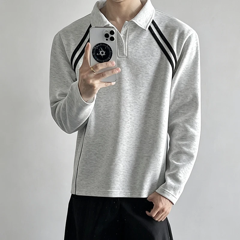 Striped Panel Splicing Long Sl - Mens Fashion Summer ulasan dan harga