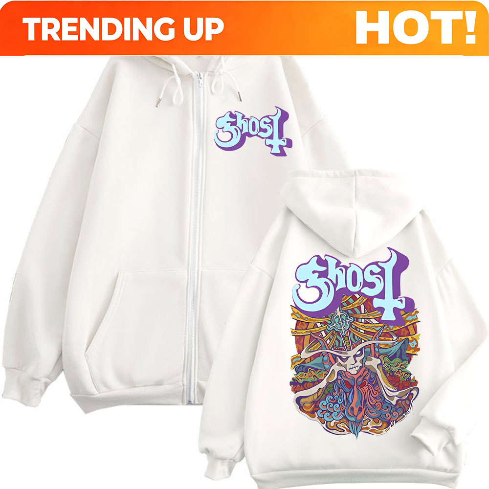 Ghost Band Graphic Zipper Hood - Mens Fashion Zip Up Hoodies ulasan dan harga