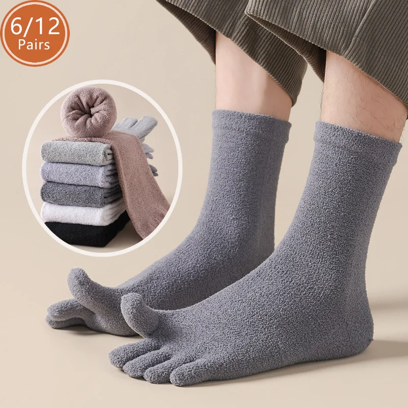 6/12 Pairs Thick Thermal Split - Socks Ankle Men ulasan dan harga