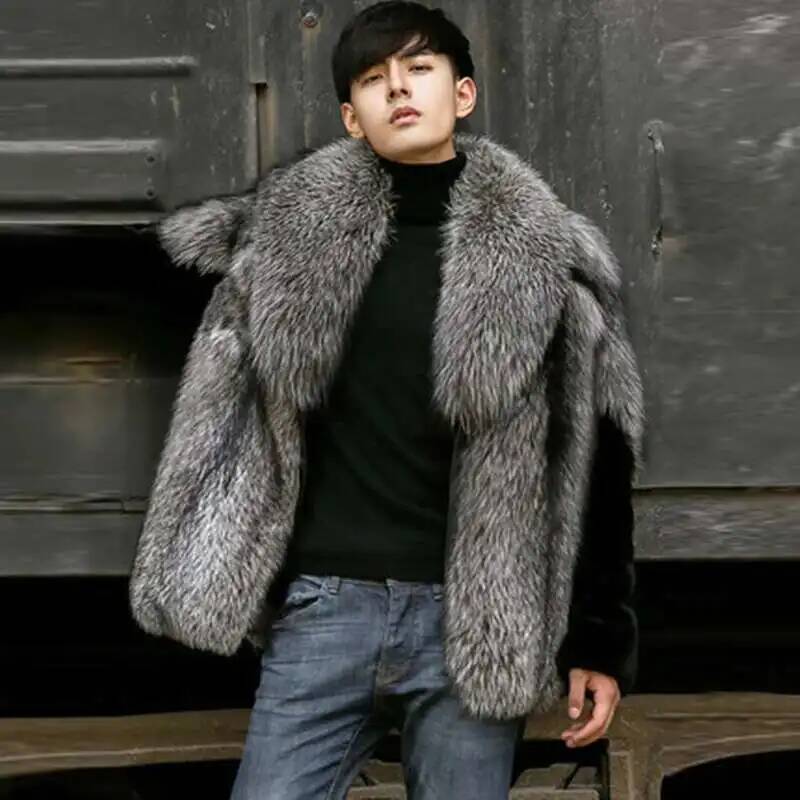 Autumn Men's Faux Fur Coat Fas - Men'S Fashion X ulasan dan harga