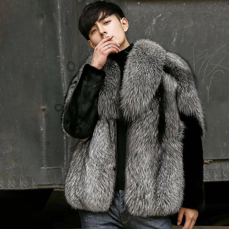 Autumn Men's Faux Fur Coat Fas - Men'S Fashion X ulasan dan harga