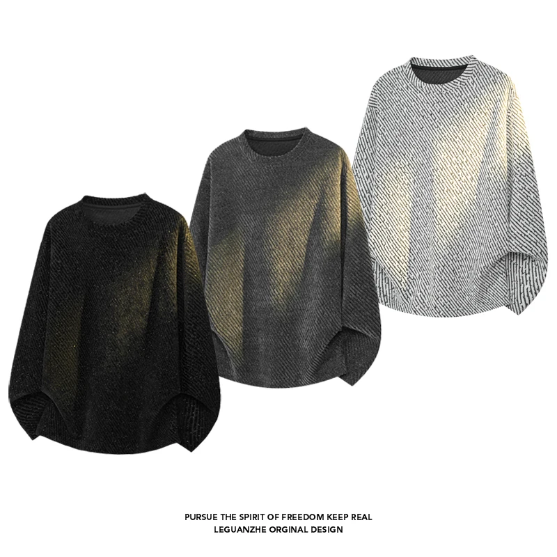 Men Diagonal Stripe Textured L - Men'S Fashion T Shirts ulasan dan harga