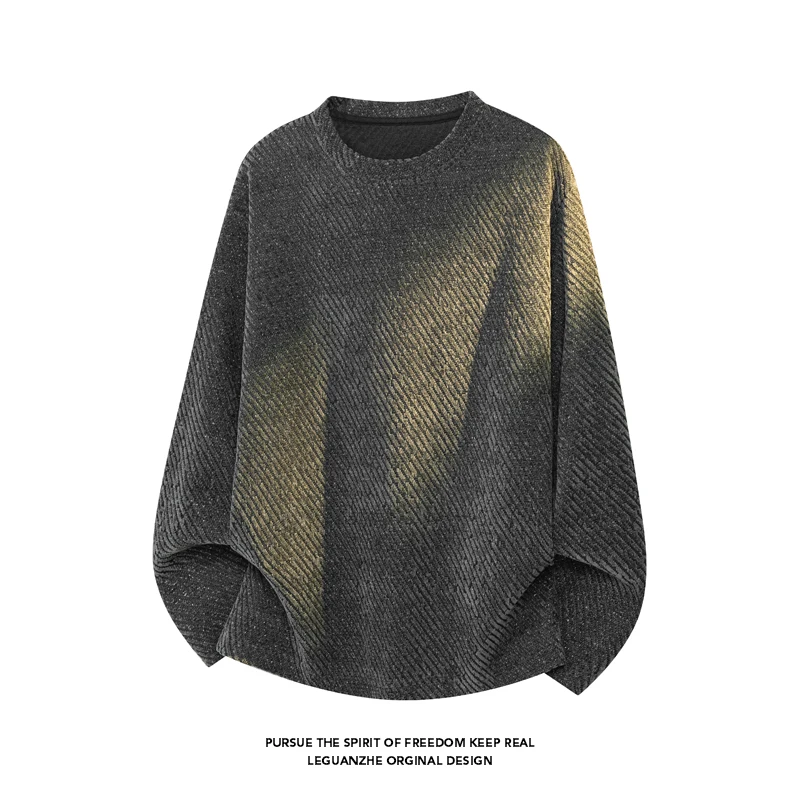 Men Diagonal Stripe Textured L - Men'S Fashion T Shirts ulasan dan harga