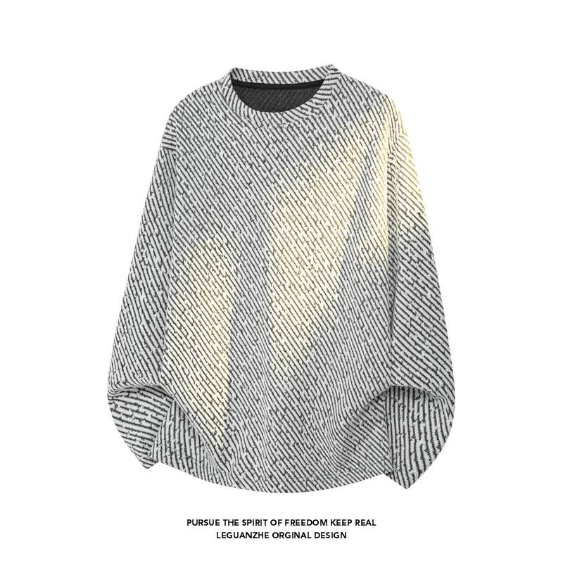 Men Diagonal Stripe Textured L - Men'S Fashion T Shirts ulasan dan harga