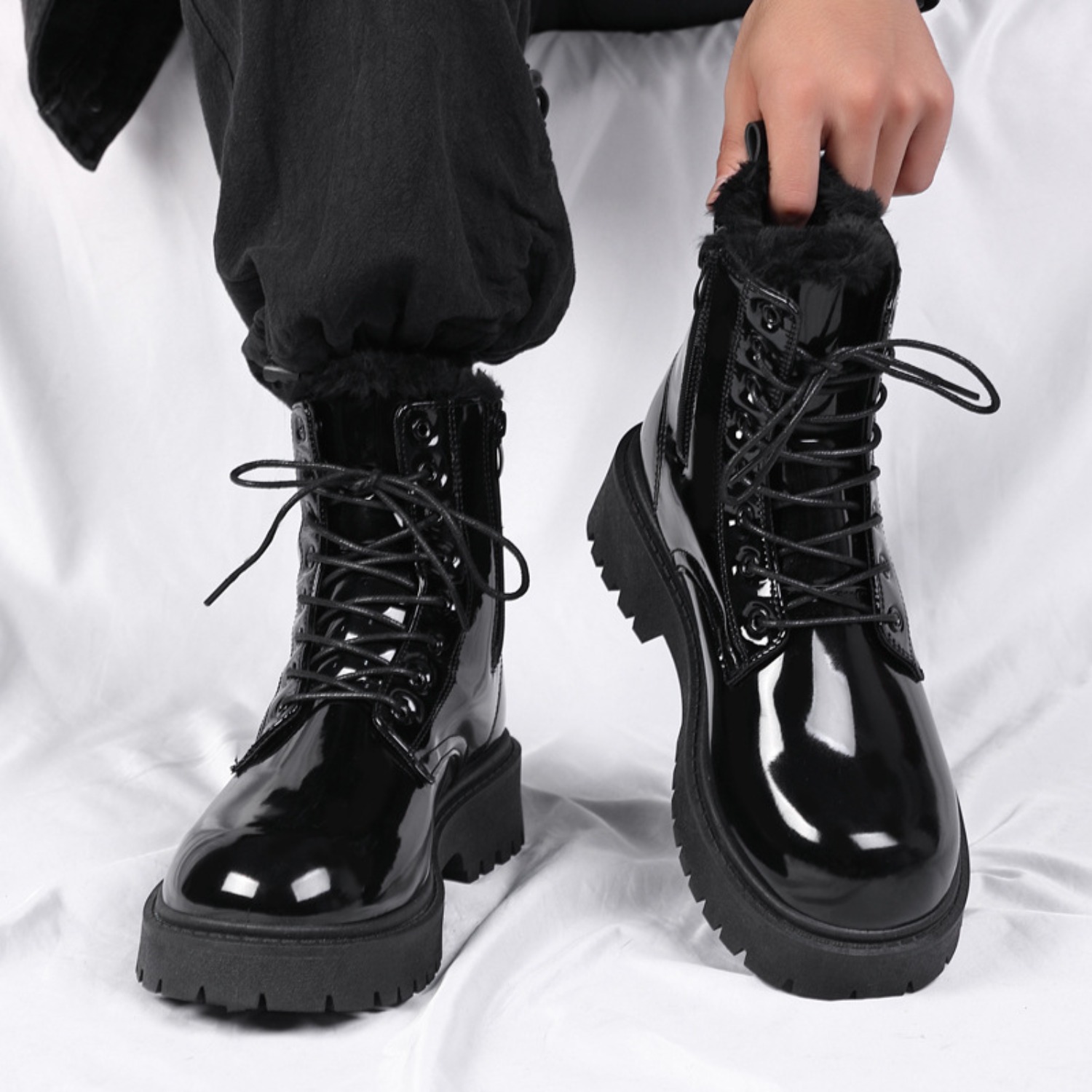 Men's warm plush high-top boot - Men'S Fashion News ulasan dan harga