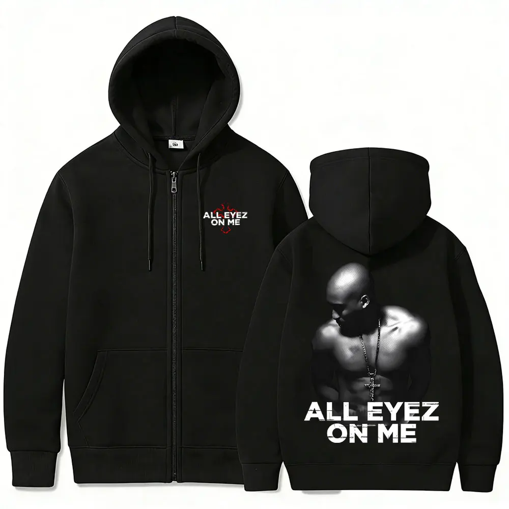 Rapper Tupac 2pac All Eyez on  - Mens Fashion Zip Up Hoodies ulasan dan harga