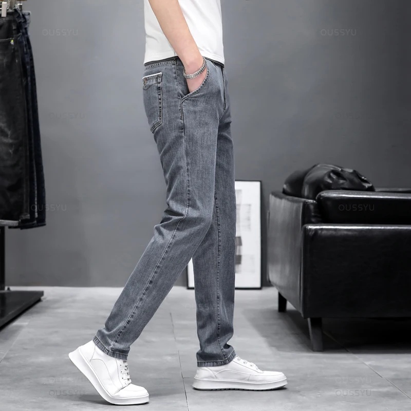 Autumn Stretch Skinny Jeans Me - Men'S Fashion Grey Jeans ulasan dan harga