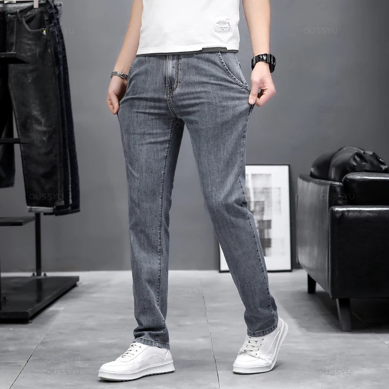 Autumn Stretch Skinny Jeans Me - Men'S Fashion Grey Jeans ulasan dan harga