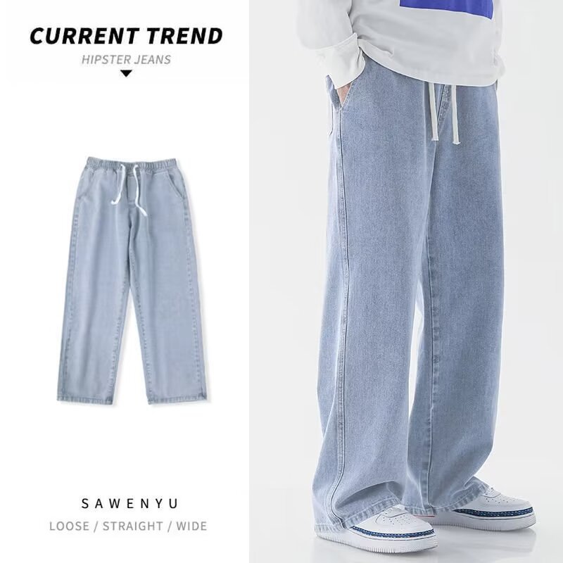 Korean Style Streetwear New Fa - Men'S Fashion Grey Jeans ulasan dan harga