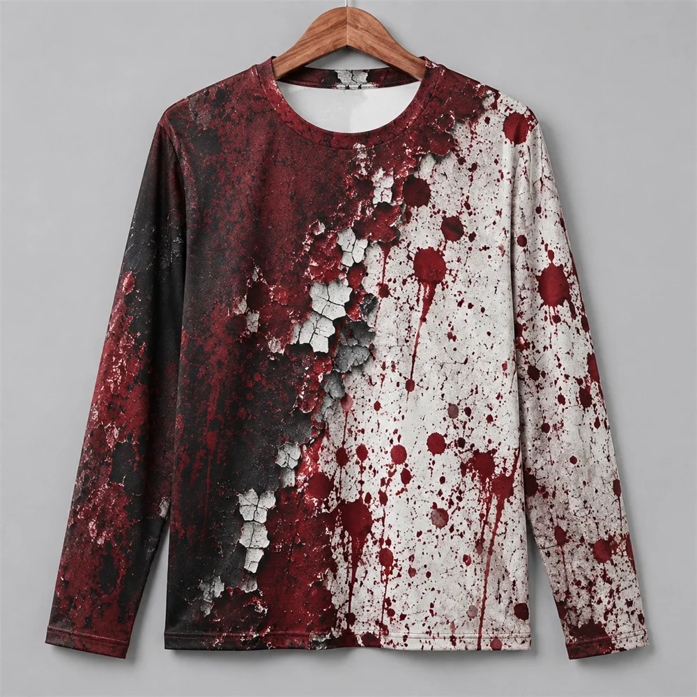 3D Print Horror Red Blood Stai - Men'S Fashion T Shirts ulasan dan harga