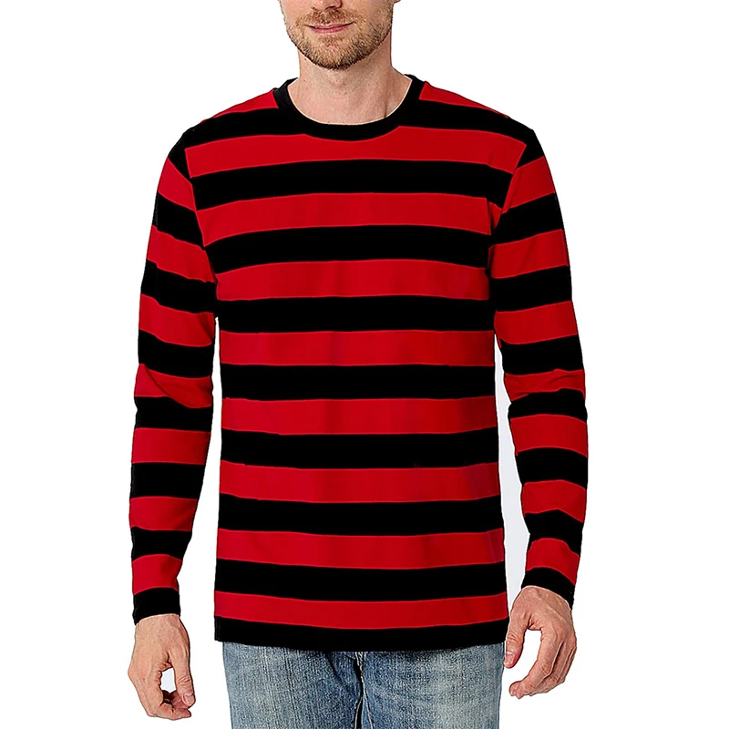 Contrast Stripe 3D Print Men L - Mens Fashion Clothes ulasan dan harga
