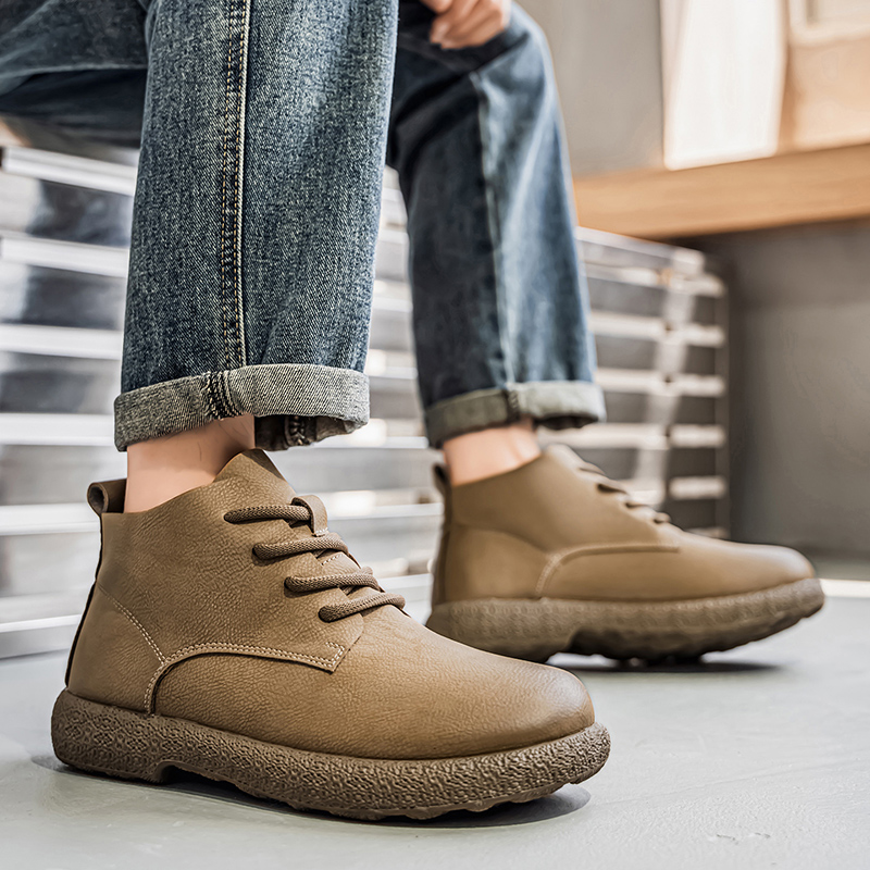 Men Ankle Boots Brown Short Bo - Men'S Fashion News ulasan dan harga
