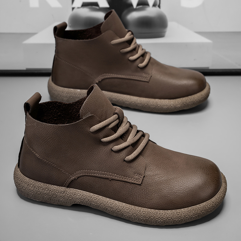 Men Ankle Boots Brown Short Bo - Men'S Fashion News ulasan dan harga