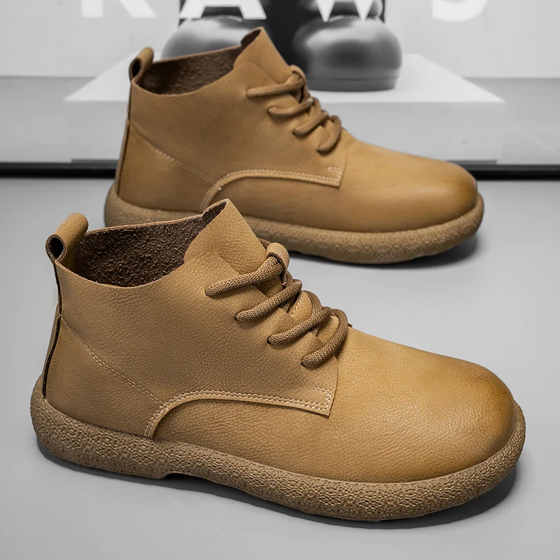 Men Ankle Boots Brown Short Bo - Men'S Fashion News ulasan dan harga