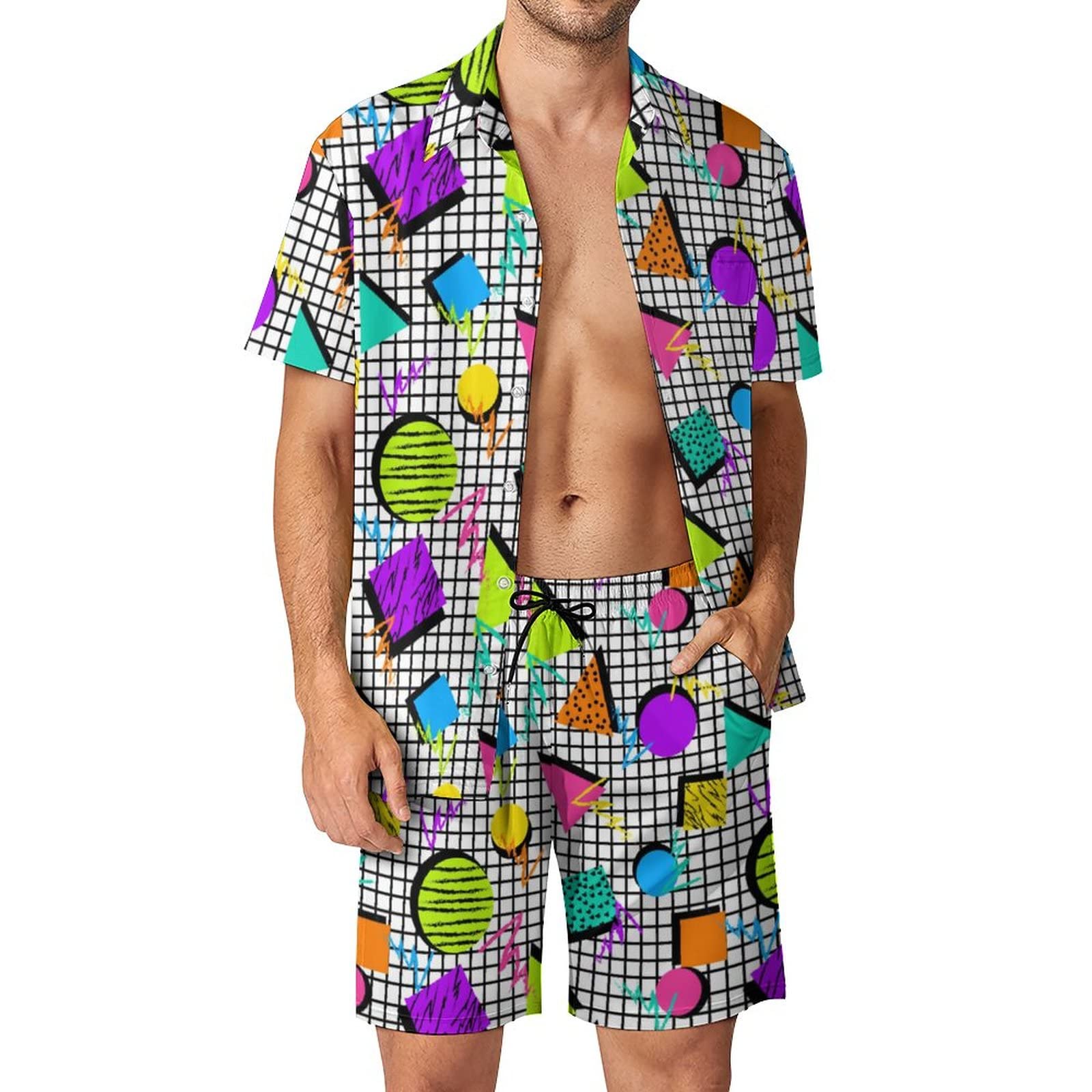 Summer Irregular Geometric 3D  - Mens Fashion Clothes ulasan dan harga