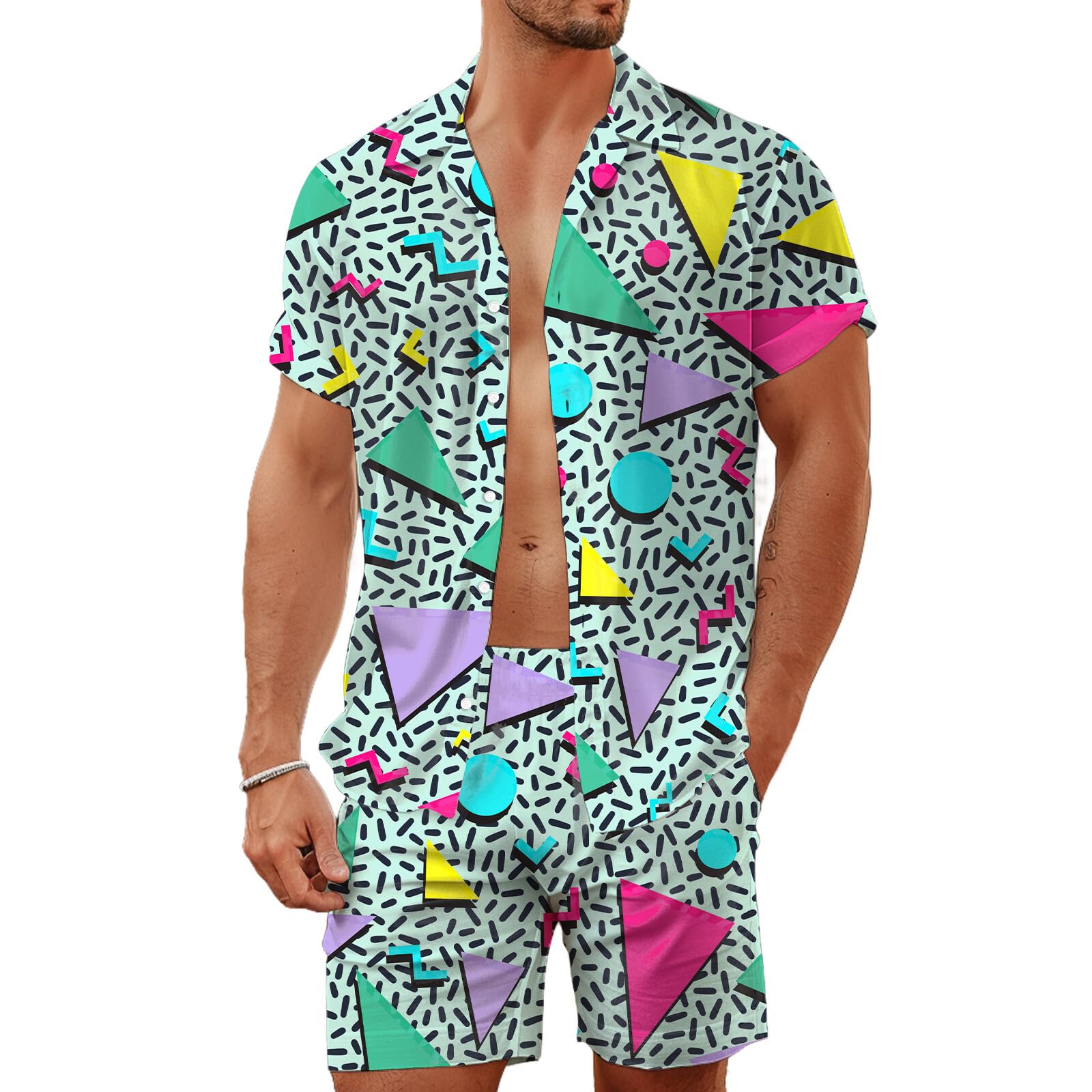 Summer Irregular Geometric 3D  - Mens Fashion Clothes ulasan dan harga