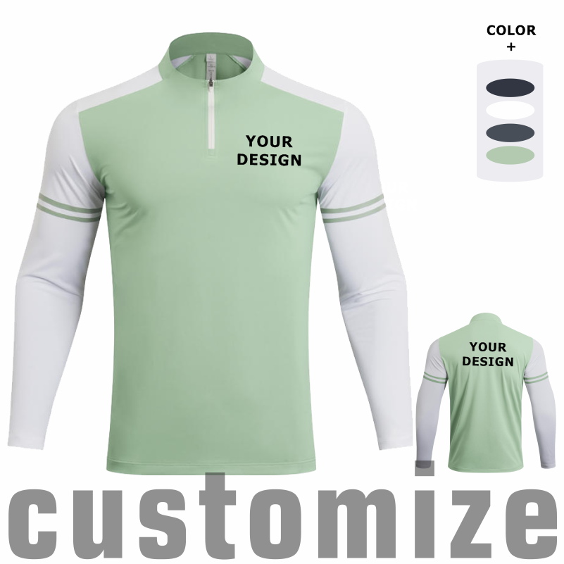 Custom DIY Long-sleeved Half-z - Men'S Fashion T Shirts ulasan dan harga