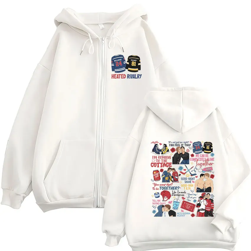 Heated Rivalry Print Zipper Ho - Mens Fashion Zip Up Hoodies ulasan dan harga