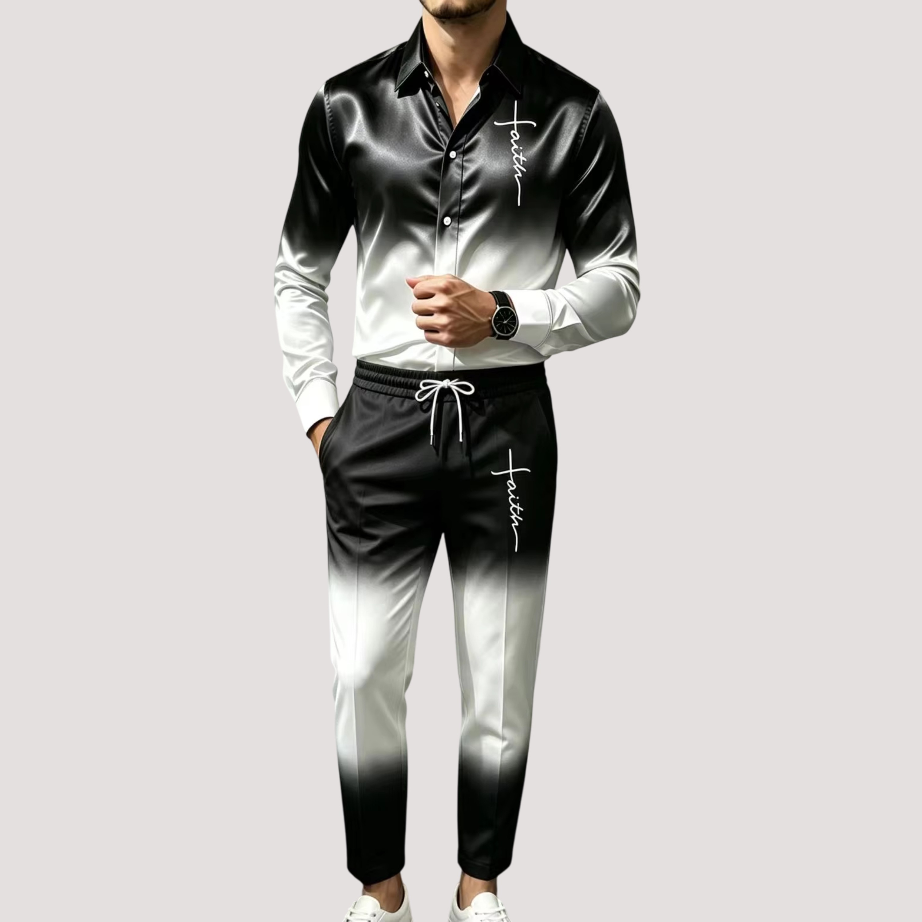 Men's Satin Silk Sports Suit T - Mens Fashion Clothes ulasan dan harga