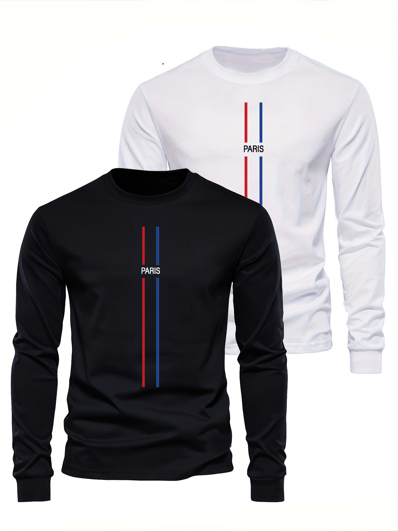 100% Pure Cotton Men's Long Sl - Men'S Fashion T Shirts ulasan dan harga
