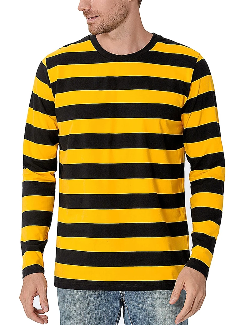 Fashion Contrast Stripe 3D Pri - Mens Fashion Clothes ulasan dan harga