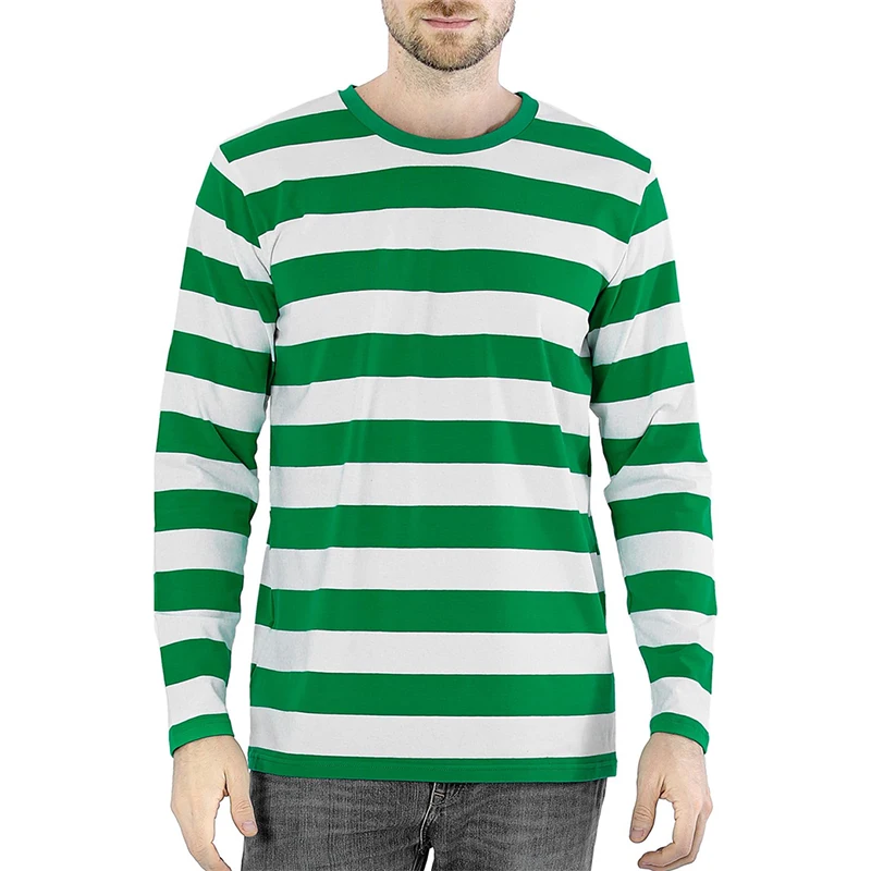 Fashion Contrast Stripe 3D Pri - Mens Fashion Clothes ulasan dan harga