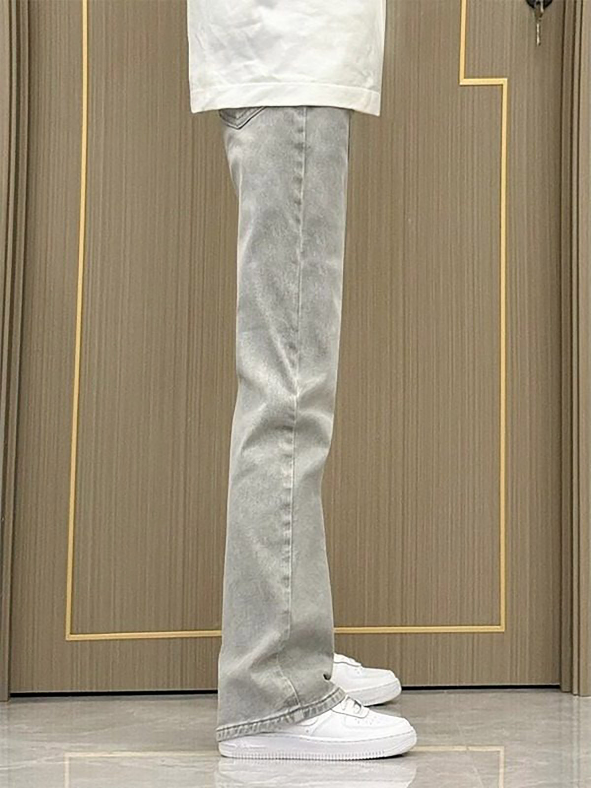 Smoke Grey Straight Leg Slim F - Men'S Fashion Grey Jeans ulasan dan harga
