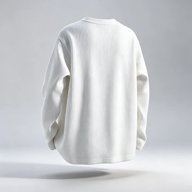 Men Vertical Ribbed Crew Neck  - Men'S Fashion T Shirts ulasan dan harga