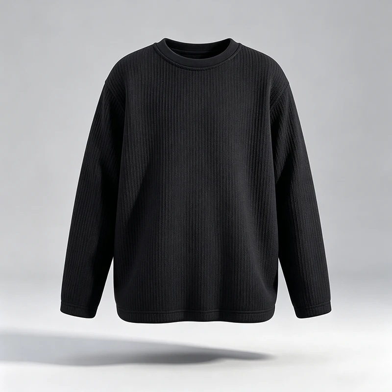 Men Vertical Ribbed Crew Neck  - Men'S Fashion T Shirts ulasan dan harga
