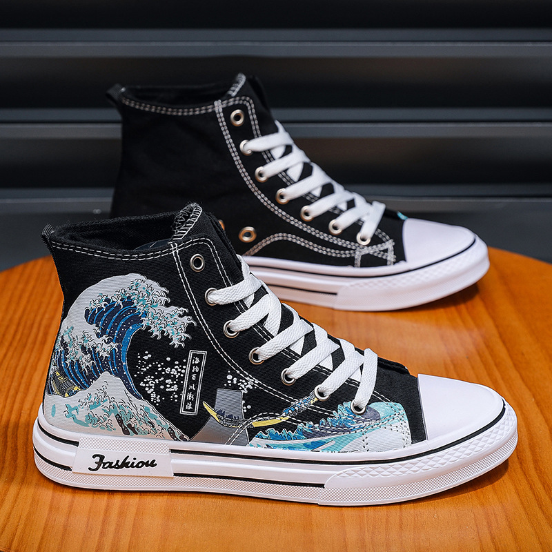 Men Shoes High-Top Canvas Shoe - Mens Fashion Trainers ulasan dan harga