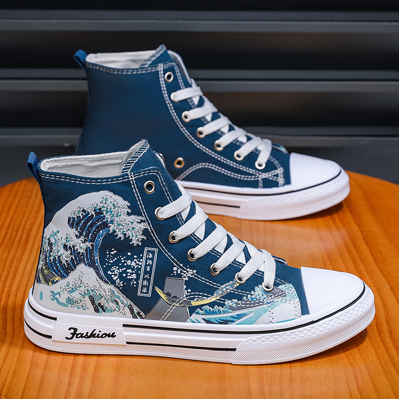 Men Shoes High-Top Canvas Shoe - Mens Fashion Trainers ulasan dan harga