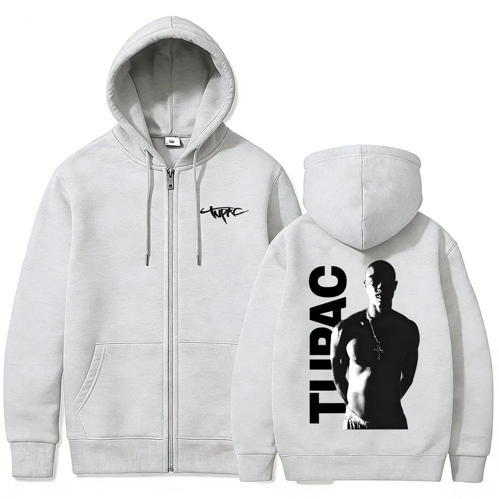 Rapper Tupac 2pac Zipper Hoodi - Mens Fashion Zip Up Hoodies ulasan dan harga